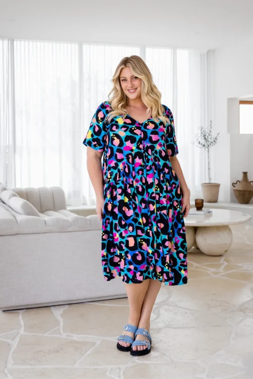 Peak Dress in Kasey Leopard by Kasey Rainbow