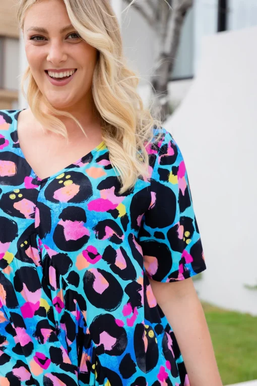 Peak Dress in Kasey Leopard by Kasey Rainbow