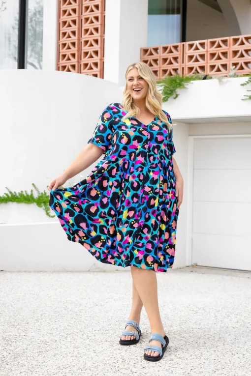 Peak Dress in Kasey Leopard by Kasey Rainbow