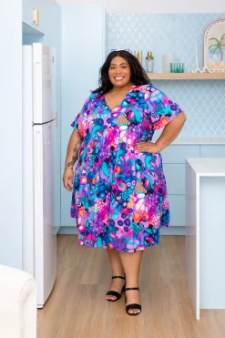 Peak Midi Dress in Midnight Safari by Kasey Rainbow