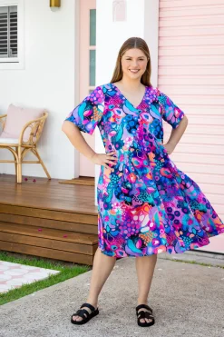 Peak Midi Dress in Midnight Safari by Kasey Rainbow
