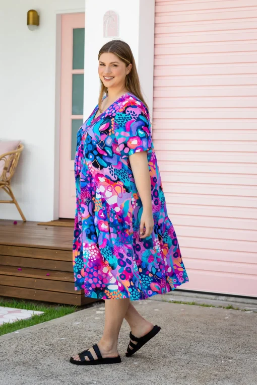 Peak Midi Dress in Midnight Safari by Kasey Rainbow