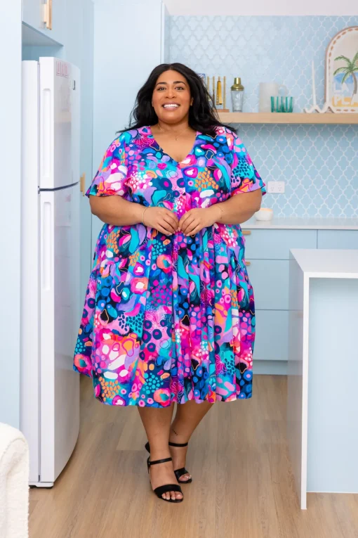 Peak Midi Dress in Midnight Safari by Kasey Rainbow
