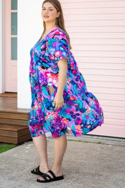 Peak Midi Dress in Midnight Safari by Kasey Rainbow