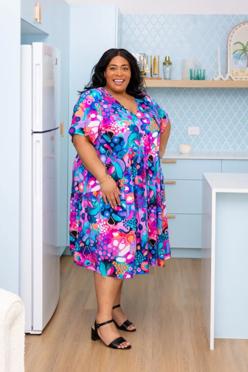 Peak Midi Dress in Midnight Safari by Kasey Rainbow