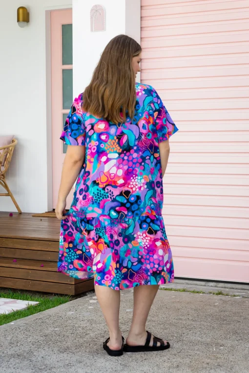 Peak Midi Dress in Midnight Safari by Kasey Rainbow