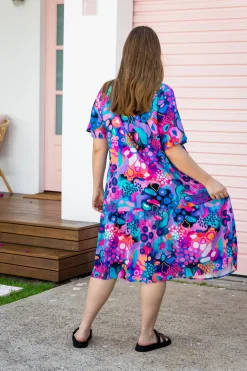 Peak Midi Dress in Midnight Safari by Kasey Rainbow