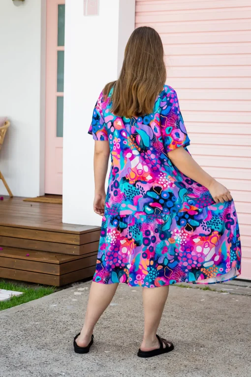Peak Midi Dress in Midnight Safari by Kasey Rainbow