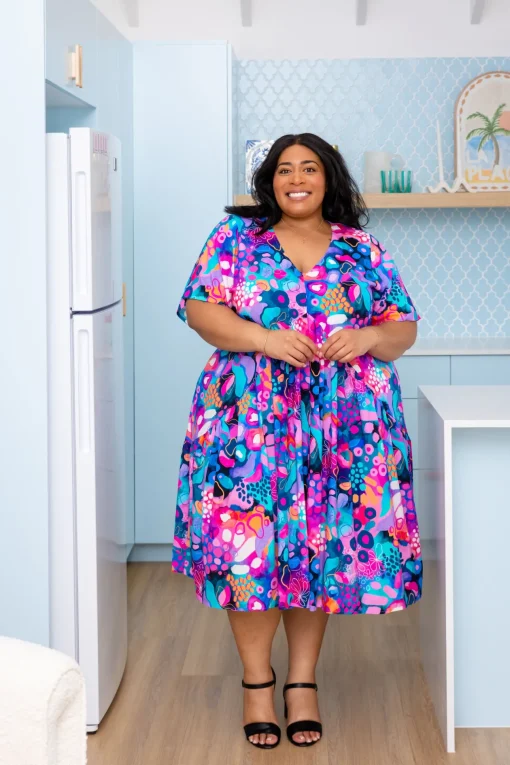 Peak Midi Dress in Midnight Safari by Kasey Rainbow