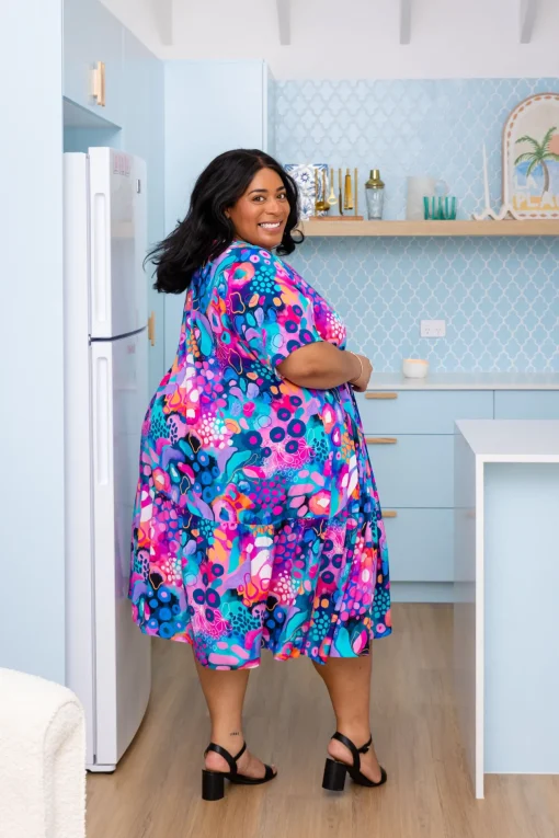 Peak Midi Dress in Midnight Safari by Kasey Rainbow