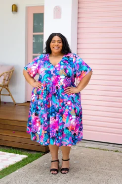 Peak Midi Dress in Midnight Safari by Kasey Rainbow
