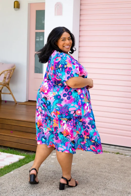 Peak Midi Dress in Midnight Safari by Kasey Rainbow