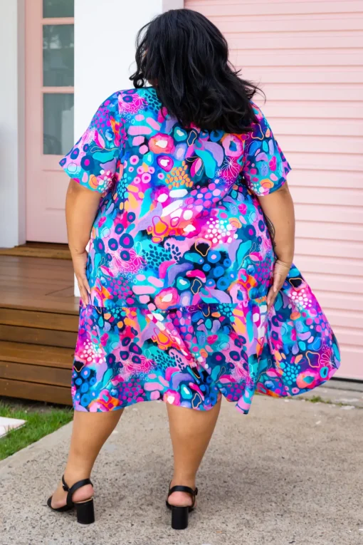 Peak Midi Dress in Midnight Safari by Kasey Rainbow