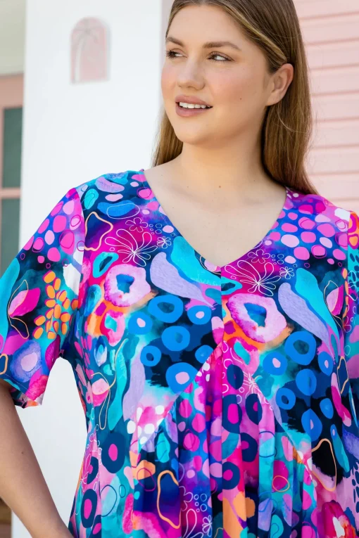 Peak Midi Dress in Midnight Safari by Kasey Rainbow