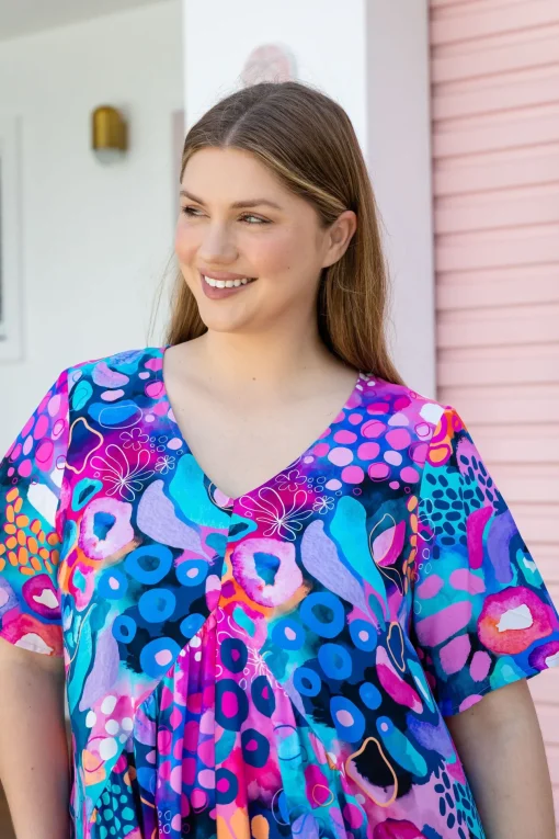 Peak Midi Dress in Midnight Safari by Kasey Rainbow