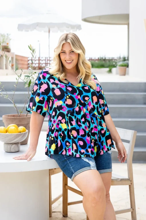 Peak Top in Kasey Leopard by Kasey Rainbow