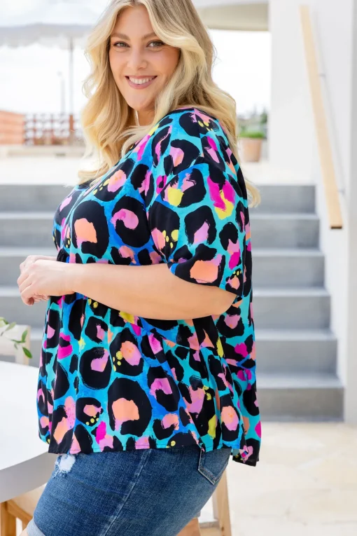 Peak Top in Kasey Leopard by Kasey Rainbow