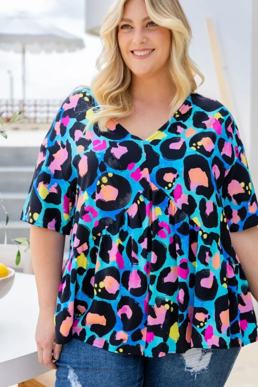 Peak Top in Kasey Leopard by Kasey Rainbow