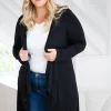 Penelope Waterfall Modal Cardi in Black