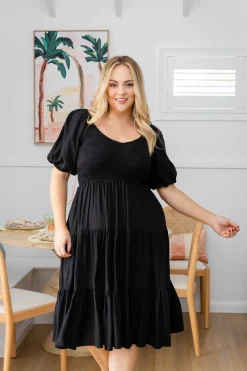 Peri Midi Dress in Black