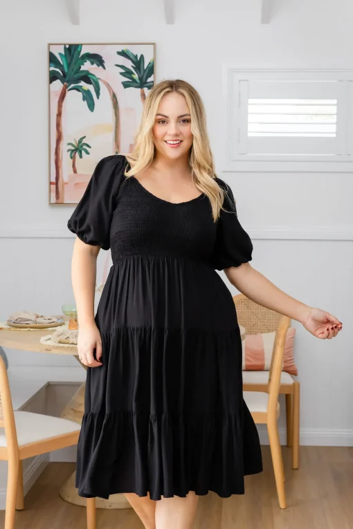 Peri Midi Dress in Black