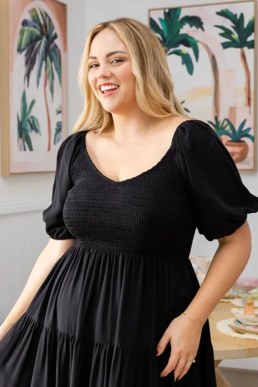 Peri Midi Dress in Black