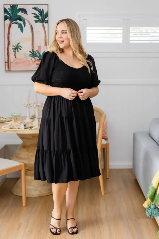 Peri Midi Dress in Black