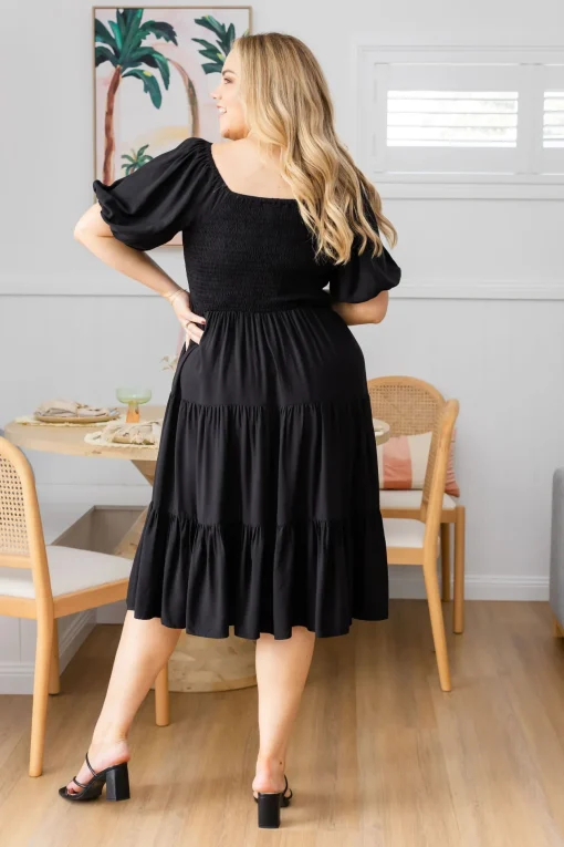 Peri Midi Dress in Black