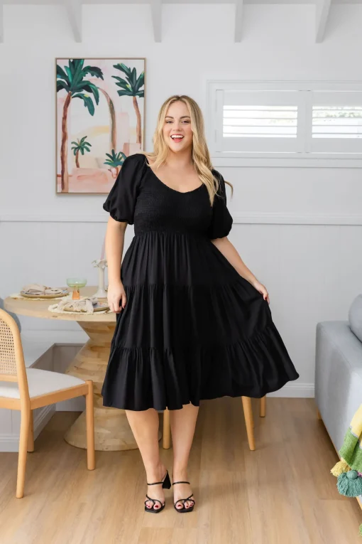 Peri Midi Dress in Black