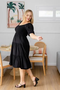 Peri Midi Dress in Black