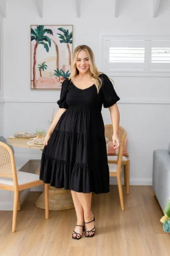 Peri Midi Dress in Black