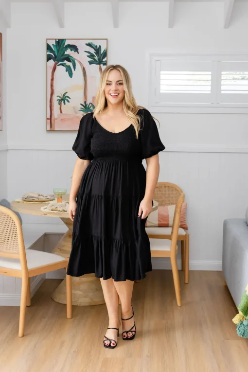 Peri Midi Dress in Black