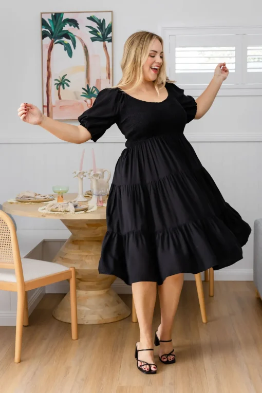 Peri Midi Dress in Black