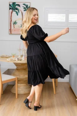 Peri Midi Dress in Black