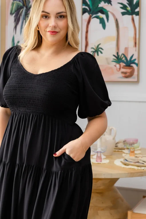 Peri Midi Dress in Black