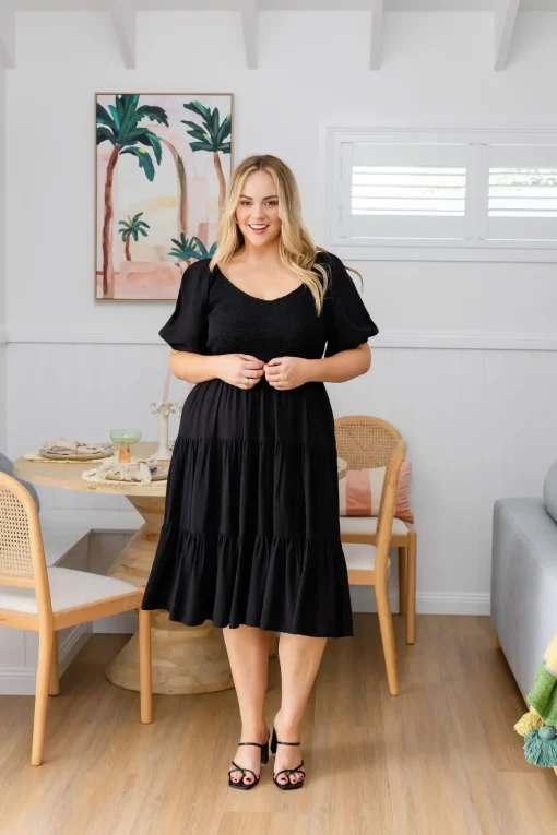 Peri Midi Dress in Black