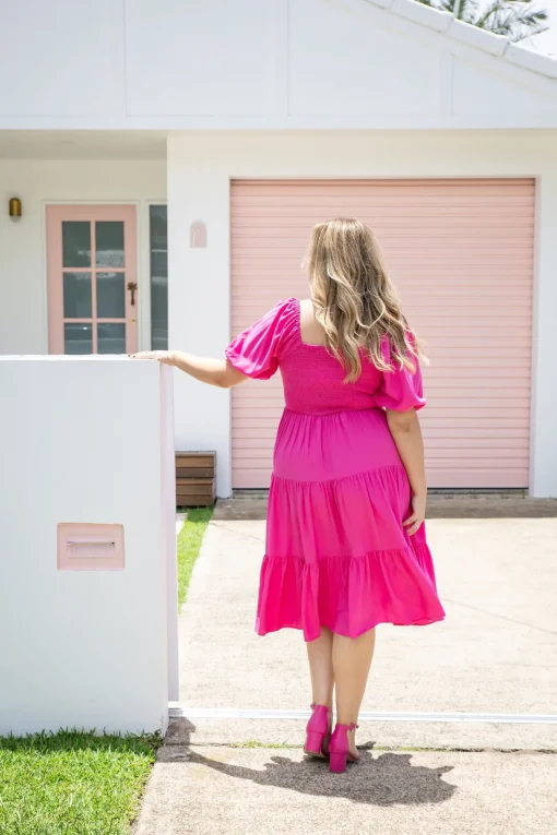Peri Midi Dress in Pink