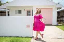 Peri Midi Dress in Pink