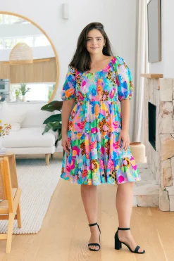 Peri Party Dress in Floral Fancy by Kasey Rainbow