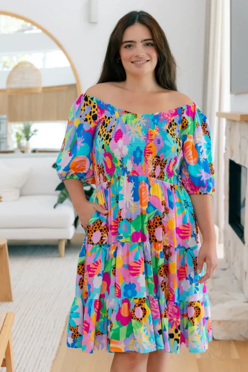 Peri Party Dress in Floral Fancy by Kasey Rainbow