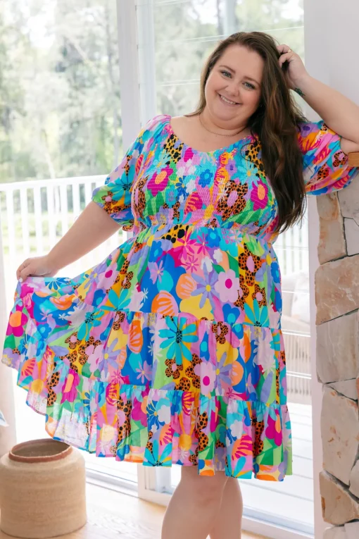 Peri Party Dress in Floral Fancy by Kasey Rainbow