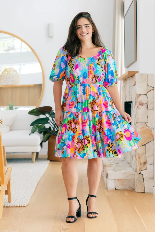 Peri Party Dress in Floral Fancy by Kasey Rainbow