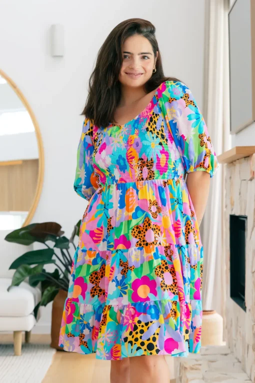 Peri Party Dress in Floral Fancy by Kasey Rainbow