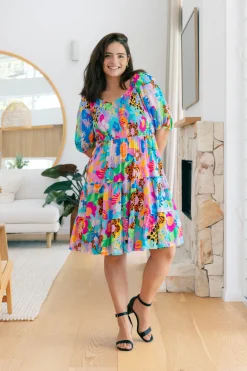 Peri Party Dress in Floral Fancy by Kasey Rainbow
