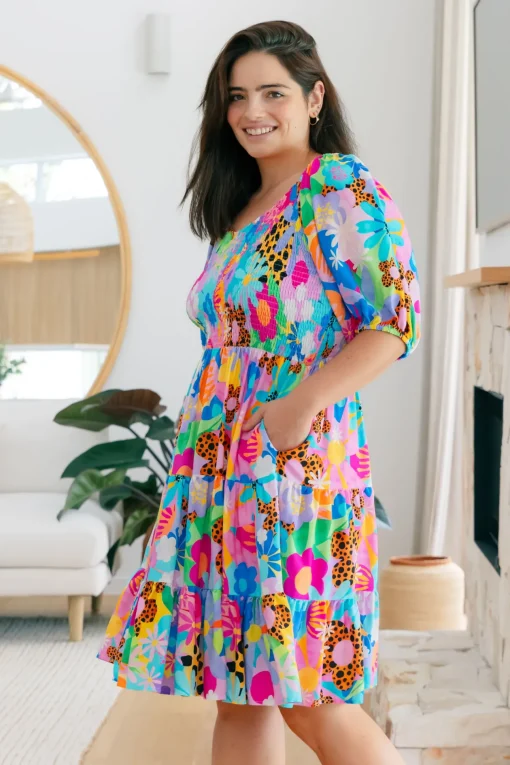 Peri Party Dress in Floral Fancy by Kasey Rainbow