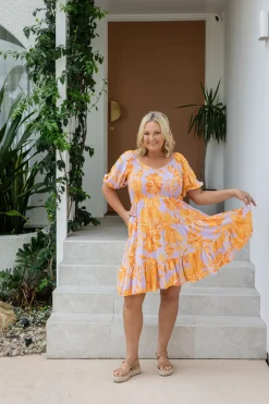 Peri Party Dress in Honey Bloom