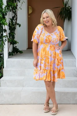Peri Party Dress in Honey Bloom