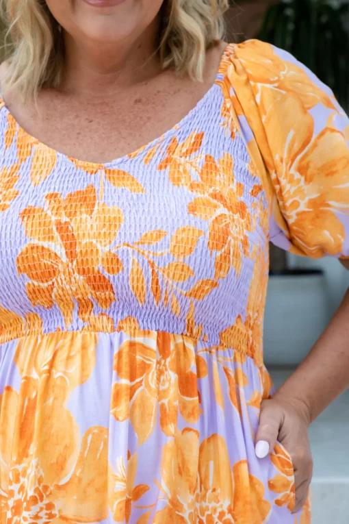 Peri Party Dress in Honey Bloom