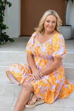 Peri Party Dress in Honey Bloom