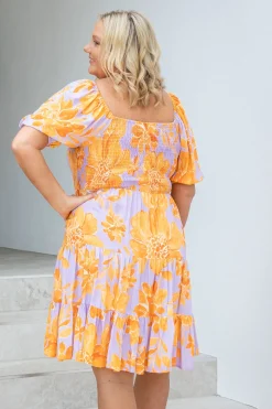 Peri Party Dress in Honey Bloom